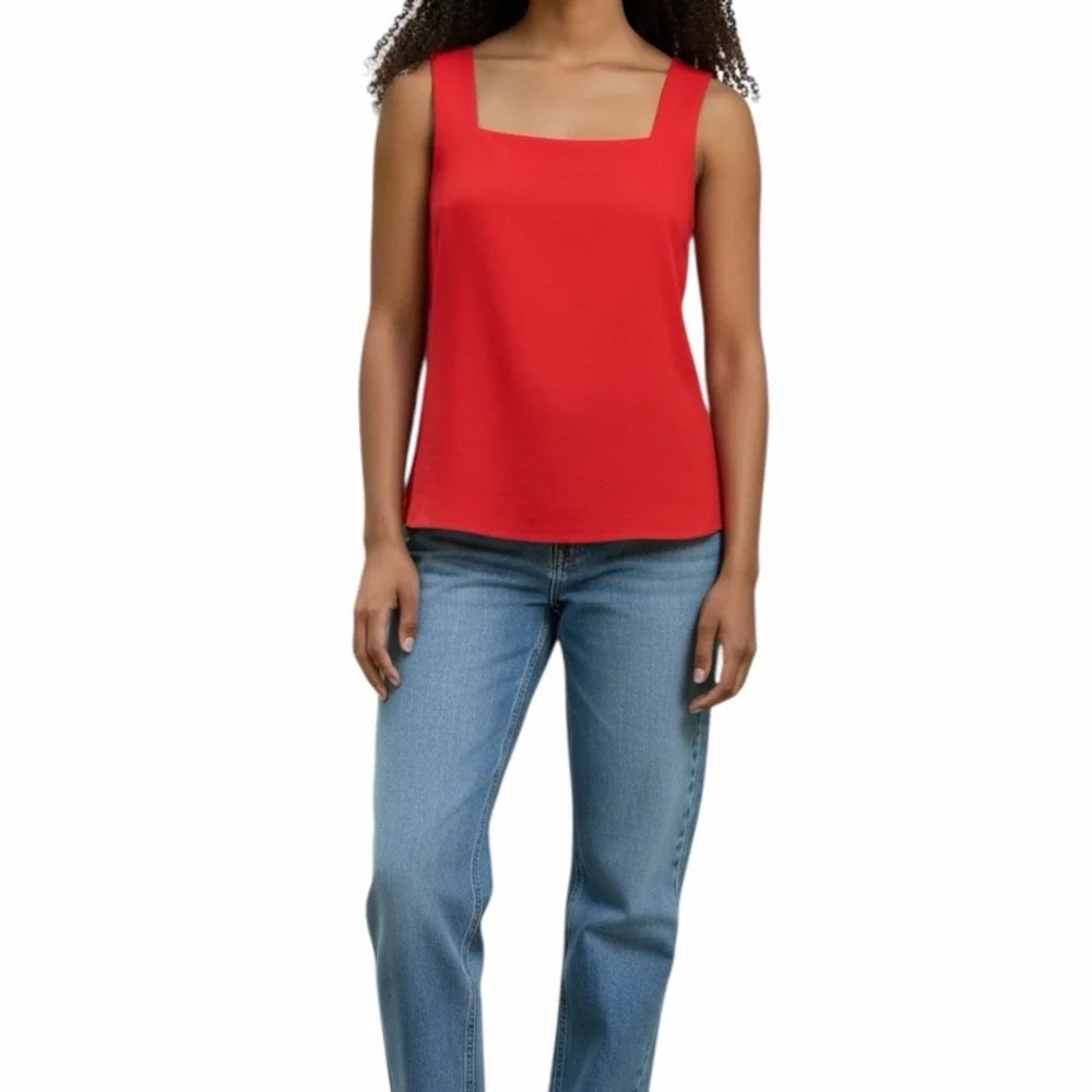 Ann Taylor Red Square Neck Tank Top – Size Medium